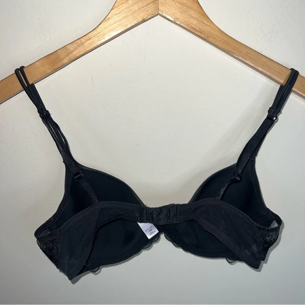 Victoria Secret Angels IPEX Full Coverage Underwire Black Bra Size 34B